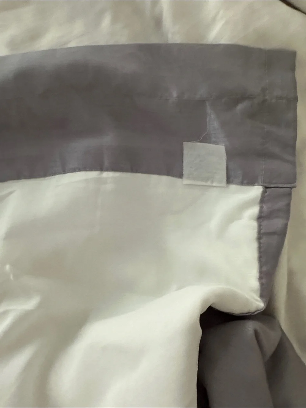 Pair of Pole Top Grey with White Lining Curtain Panels-Triple Layer Size 53* 84L